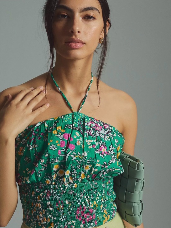 Anthropologie Tops - Anthropologie Green Halter Top 💐